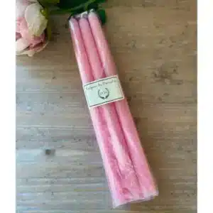 Bougies Coniques Lot de 6 Rose Dragée - La Ciergerie des Prémontrés