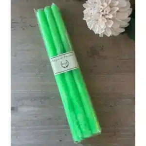 Bougies Coniques Lot de 6 Vert Fluo - La Ciergerie des Prémontrés
