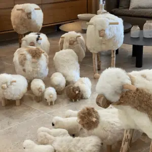 Tabouret Mouton en Laine