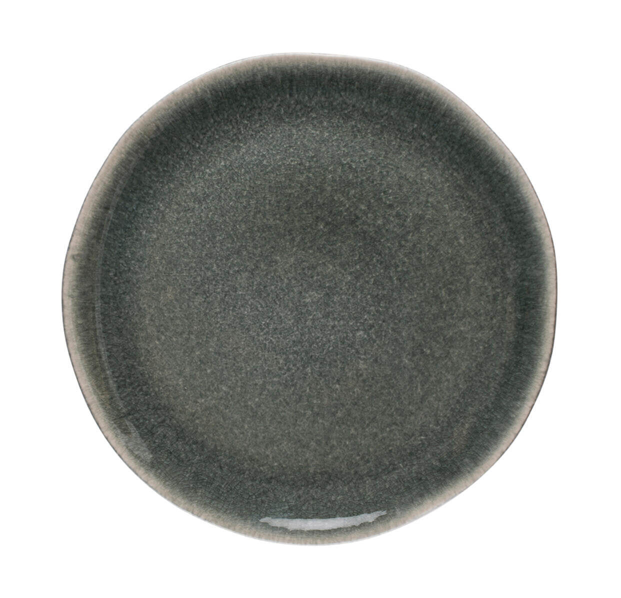 Assiette plate en grès émaillé