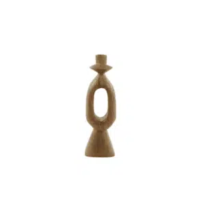 bougeoir en bois brun