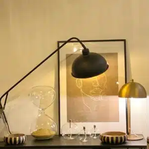 Lampe METTE, doré, 24x20x43cm, Jolies Trouvailles