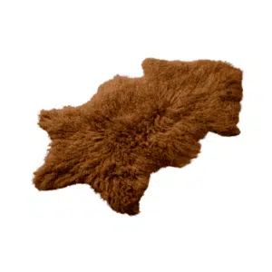 tapis en poils d'agneau couleur cognac