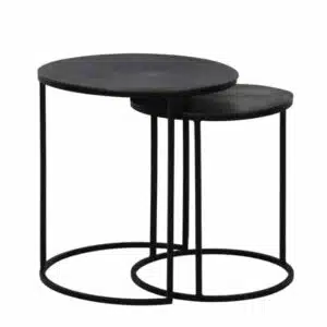 2 Sellettes Gigognes Noir, D40 et D49cm | Jolies Trouvailles