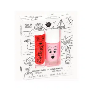 Kit maquillage pour enfant gloss et vernis rouge et rose Effet cookies