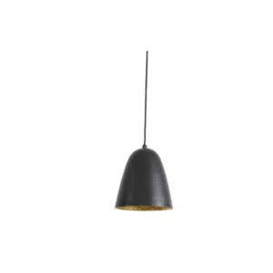Suspension en métal noir mat et intérieur or en forme de cloche