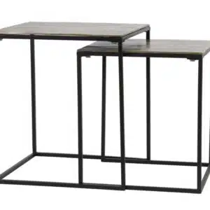 Table BANOS Gigogne, Différents Coloris | Jolies Trouvailles - Noir plateau doré