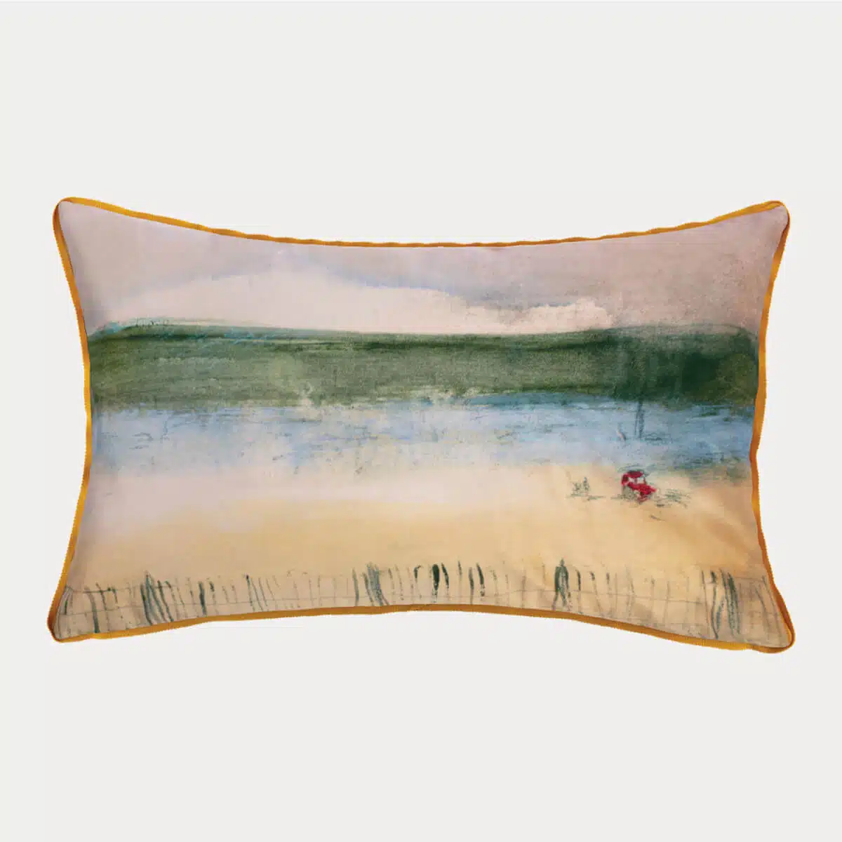Housse de coussin Velours Tracteur Rouge