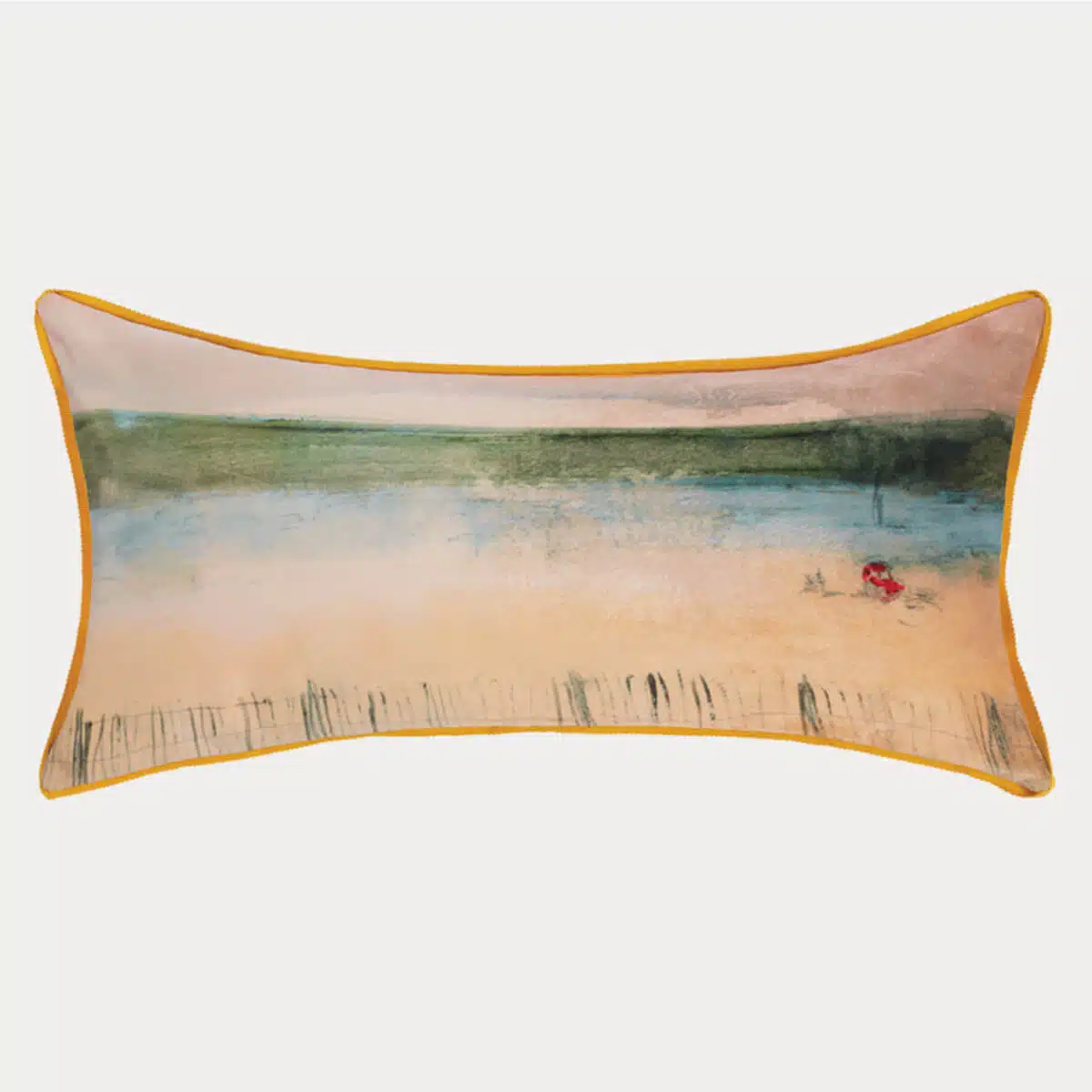 Housse de coussin Velours Tracteur Rouge 44x22