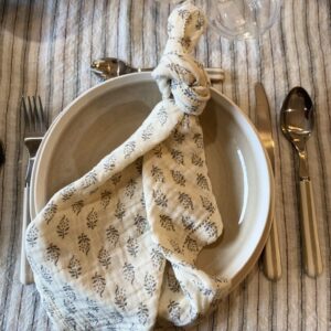 Serviette Elsa Naturel motifs