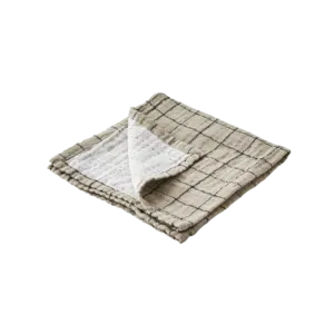 Serviette Elsa beige noir carreaux