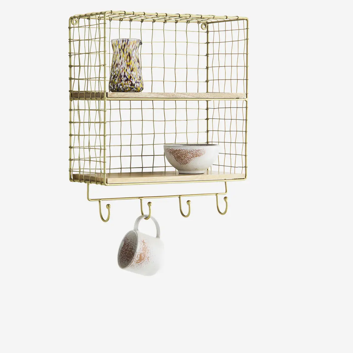 Étagère Murale Vintage Avec Crochets En Métal – Patère Industrielle