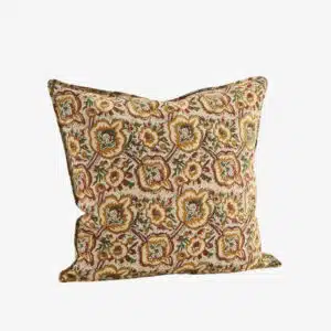 Housse de Coussin Imprimé Fleurs Jaunes