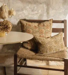 Coussin Wabi Tournesols Bronze