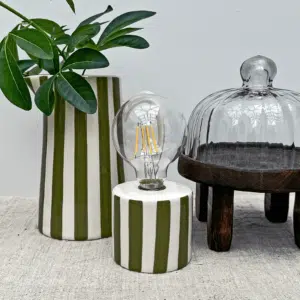 Lampe Rayures Kaki