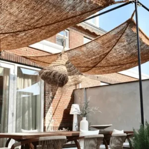 Ombrière en Fibre Coco à suspendre en diagonale – Modèle B, Différentes tailles | Artisanat Français