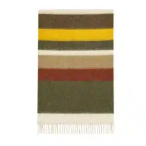 Plaid en Laine Mélangée CALYPSO Kaki - Haomy