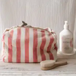 Trousse de Toilette à Rayures rose