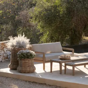 Banquette Mario Teck gris ambiance