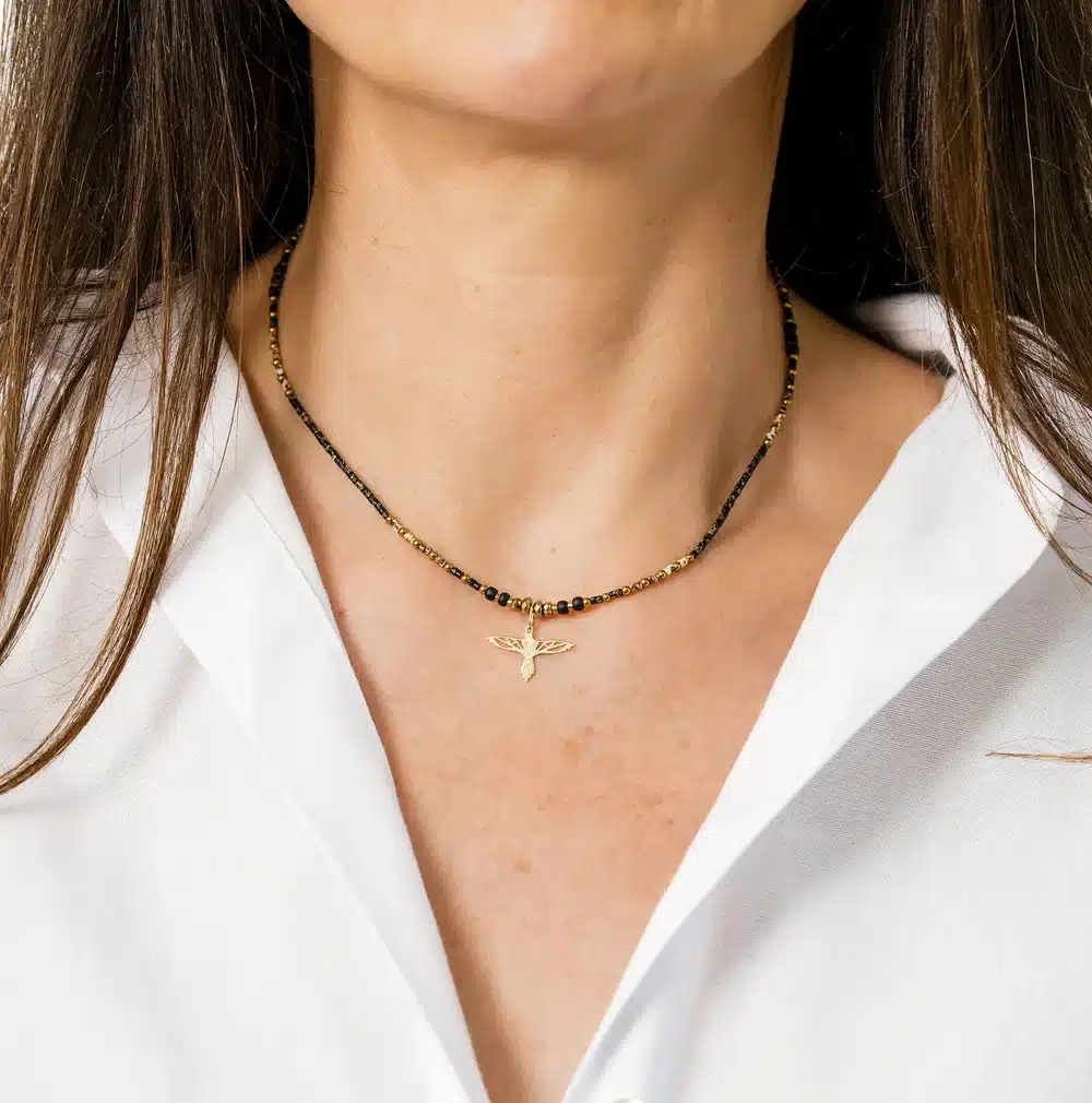 Beau Collier Ras De Cou Avec Pendentifs - Bijou Fantaisie Femme