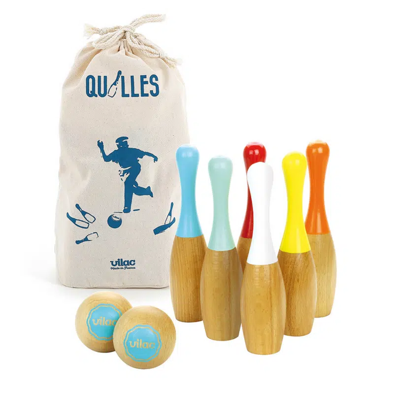 6 Quilles Bowling Bois