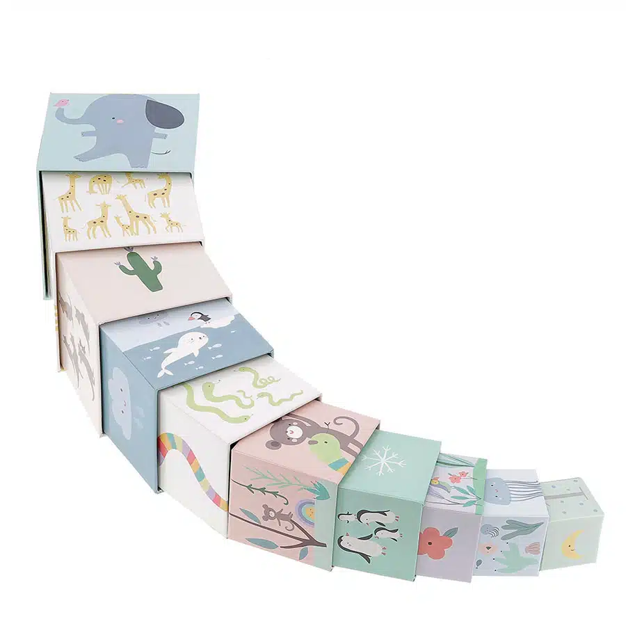 Cubes Gigognes Animaux Bois 2
