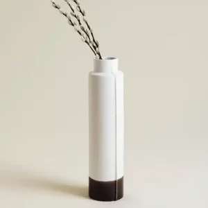 Vase Blanc et écaille origine petit modèle céramique artisanale