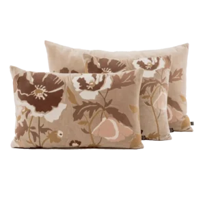 Housse de Coussin Velours Brodée BRISTOL Lin - Haomy