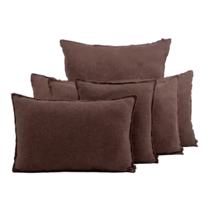 Housse de Coussin Lin et Coton CALIFORNIA Ganache - Haomy