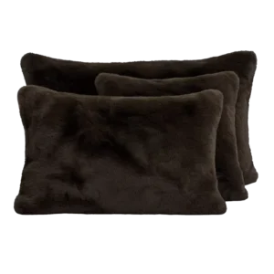 Housse de Coussin Fausse Fourrure CHAMONIX Brun - Haomy