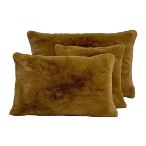 Housse de Coussin Fausse Fourrure CHAMONIX Gold - Haomy
