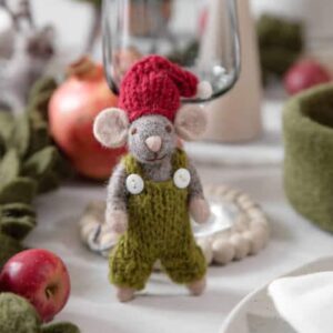 Souris en Laine avec Salopette