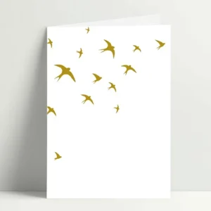 Carte Double Sérigraphiée Hirondelles
