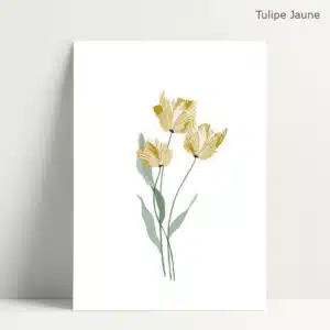 Carte Imprimée Tulipe Jaune
