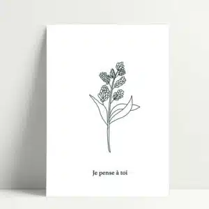 Carte Sérigraphiée Je pense à toi