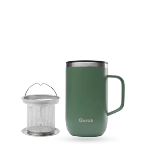 Mug Tisanière Isotherme Kaki - Qwetch