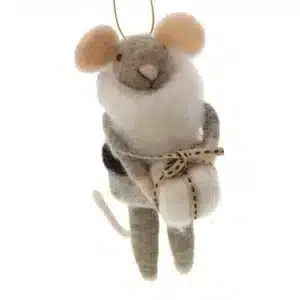 Suspension Souris avec Manteau et Cadeau