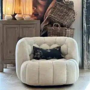 Fauteuil Lounge Design AMARA Crème