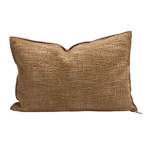 Coussin Toile BIELLA Dévorée Havane - Maison de Vacances