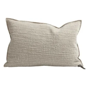 Coussin Toile BIELLA Dévorée Naturel - Maison de Vacances