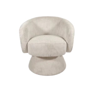 Fauteuil Confort Pivotant Manon Beige côtelé