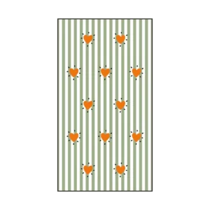Serviettes Papier Rectangle Rayures Cœurs