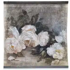 Toile Roses Blanches 120x120 - Alfonz