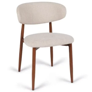 Chaise GEORGIA Beige Pied Noyer