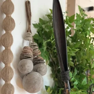 Collier Décoratif en Coton Mâché Marron