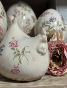 Déco de Pâques poule de pâques esprit brocante