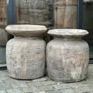 Pot en Bois Dur Grisé