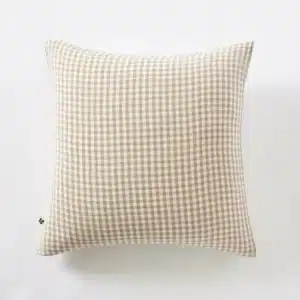 Taie d'Oreiller Gaze de Coton VICKIE Ficelle 60x60 - L'Effet Papillon