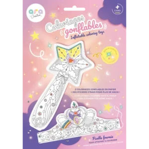 Coloriage Gonflable Couronne et Baguette Lumineuse