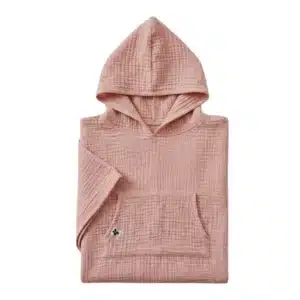 Poncho Adulte Gaze de Coton GAÏA Rose Pêche - L'Effet Papillon